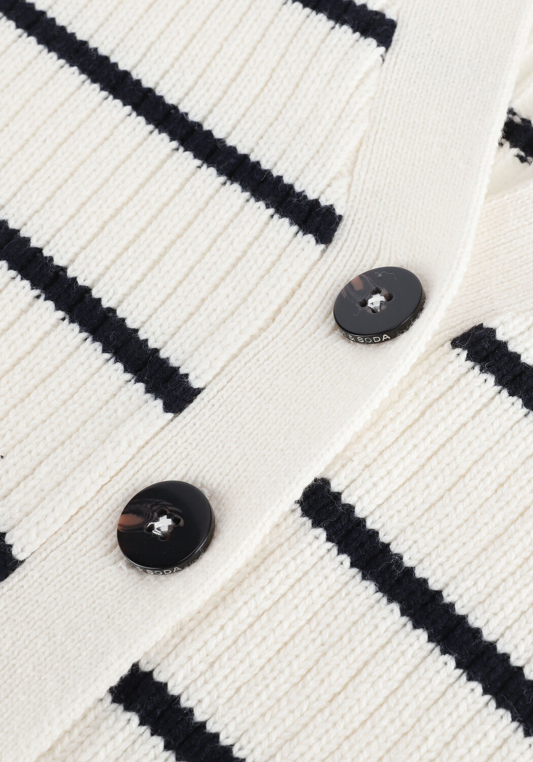 Ecru SCOTCH & SODA Vest VNECK STRIPED CHUNKY RIB ORGAN - large