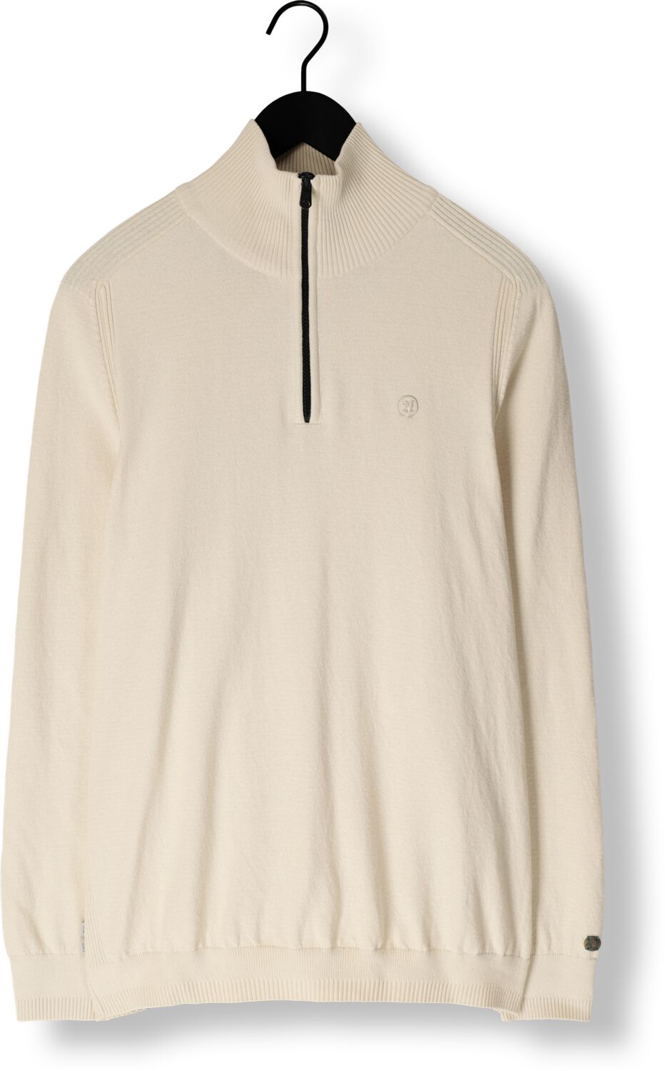 CAST IRON Heren Truien & Vesten Half Zip Collar Cotton Stretch Beige