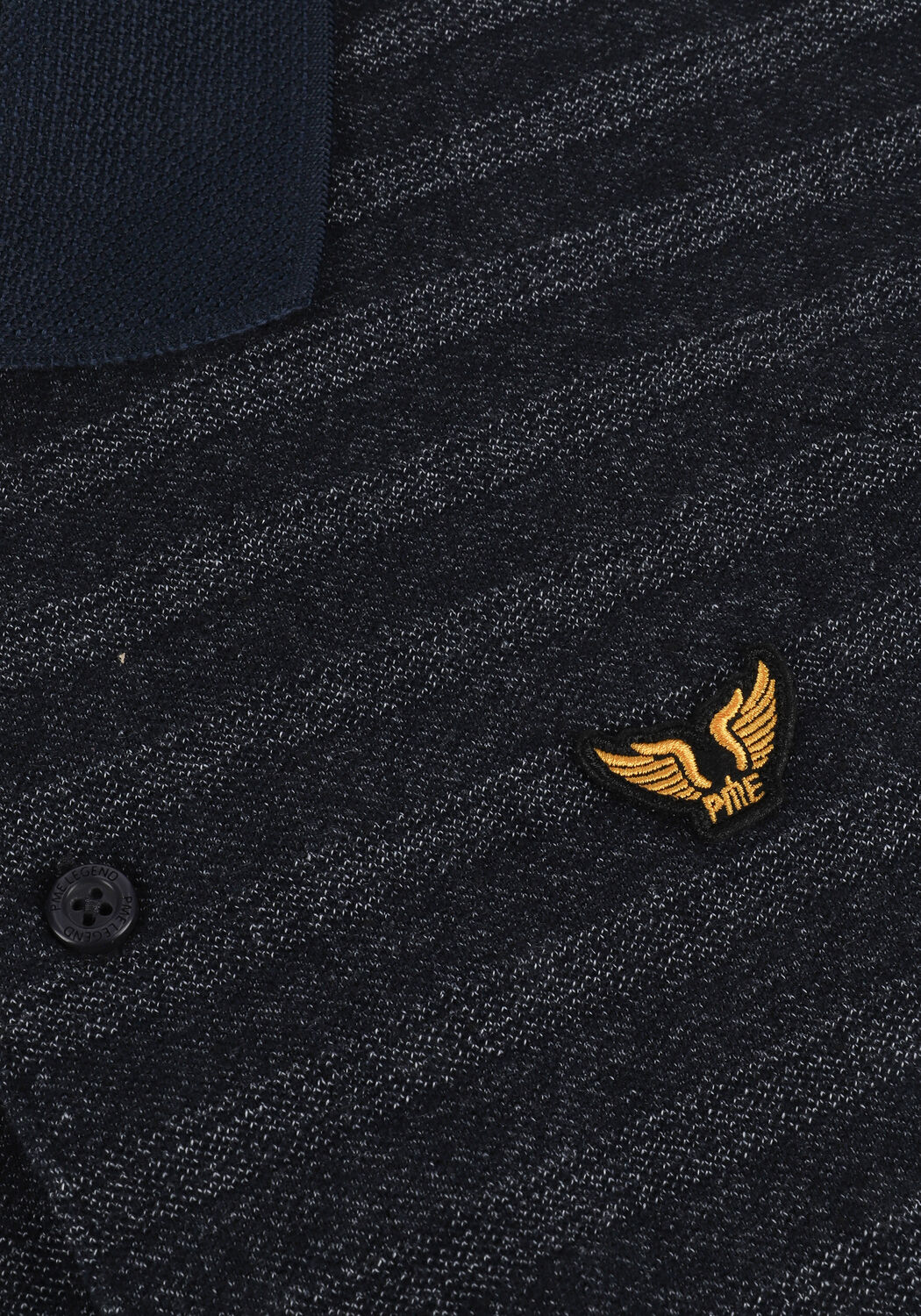 Donkerblauwe PME LEGEND Polo SHORT SLEEVE POLO JACQUARD PIQUE - large