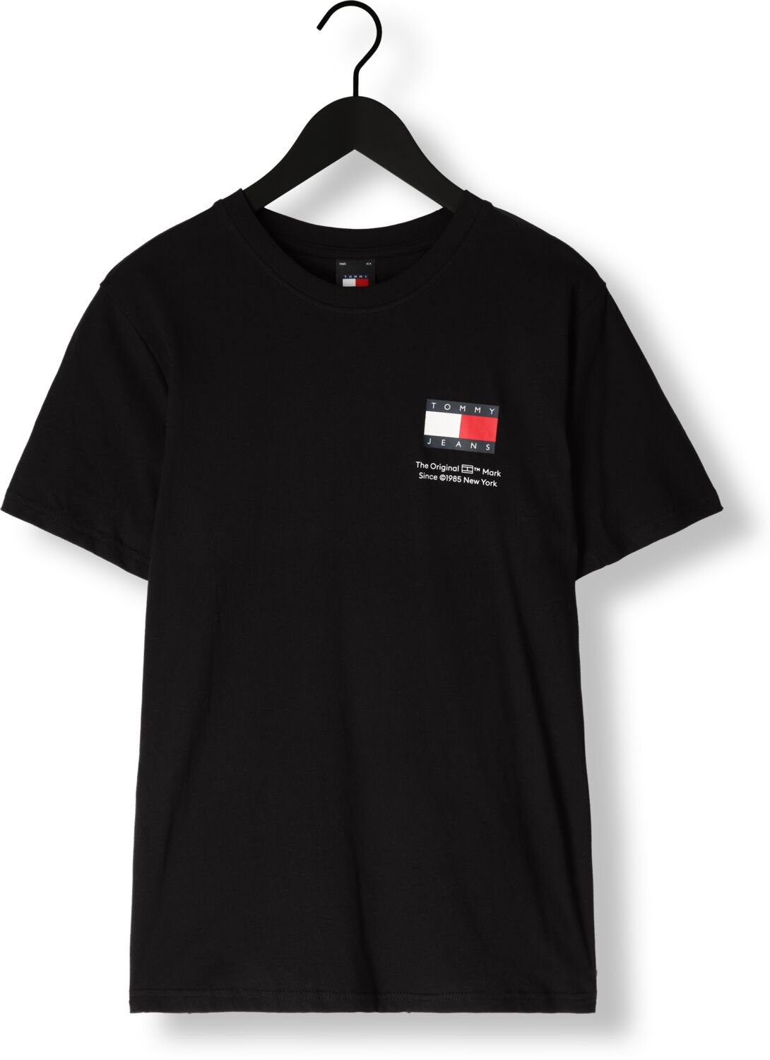 TOMMY JEANS Heren Polo's & T-shirts Tjm Slim Essential Flag Tee Zwart