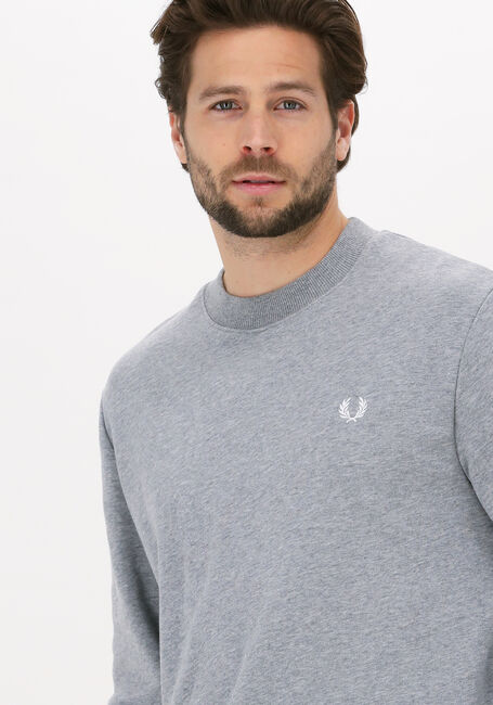 Grijze FRED PERRY Trui CREW NECK SWEATSHIRT - large