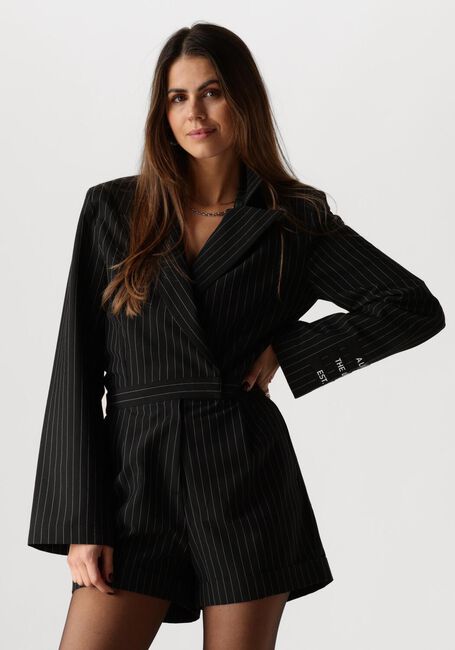 Zwarte ALIX THE LABEL Playsuits LADIES WOVEN PINSTRIPE JUMPSUIT - large
