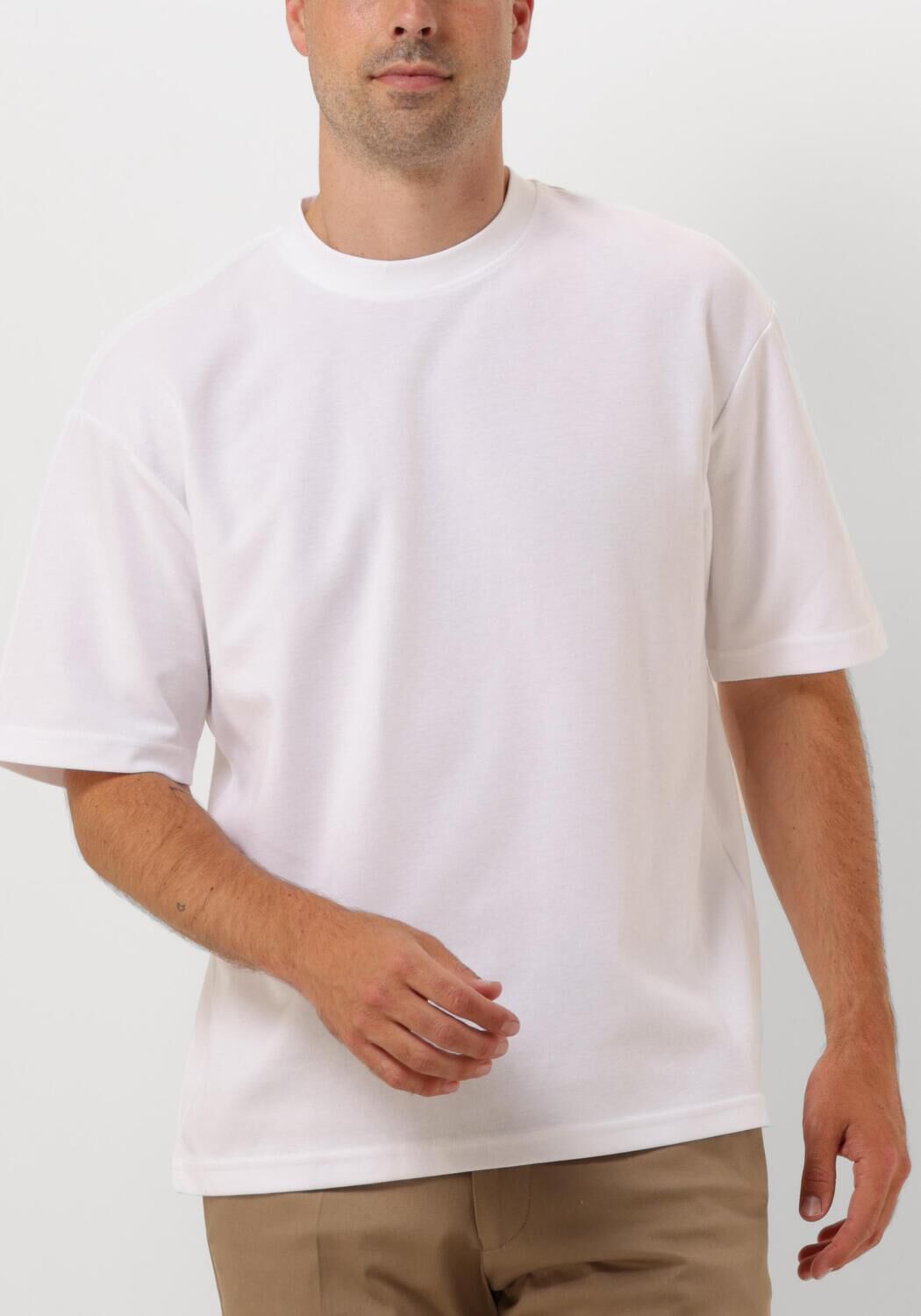 SELECTED HOMME Heren Polo's & T-shirts Slhlooseoscar Ss O-neck Tee Noos Wit