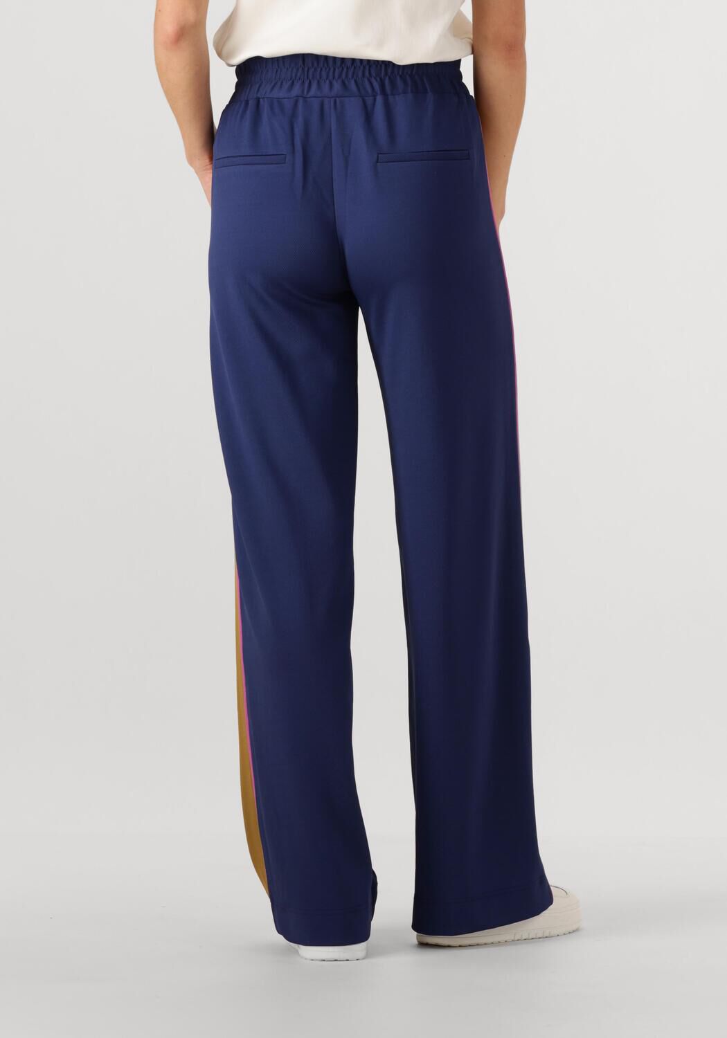 POM AMSTERDAM Dames Broeken Pants Colourblock Nightfall Blue Multi