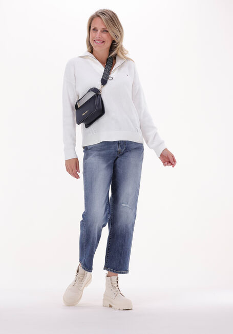 Gebroken wit TOMMY HILFIGER Trui HAYANA CABLE ZIP-UP SWEATER - large