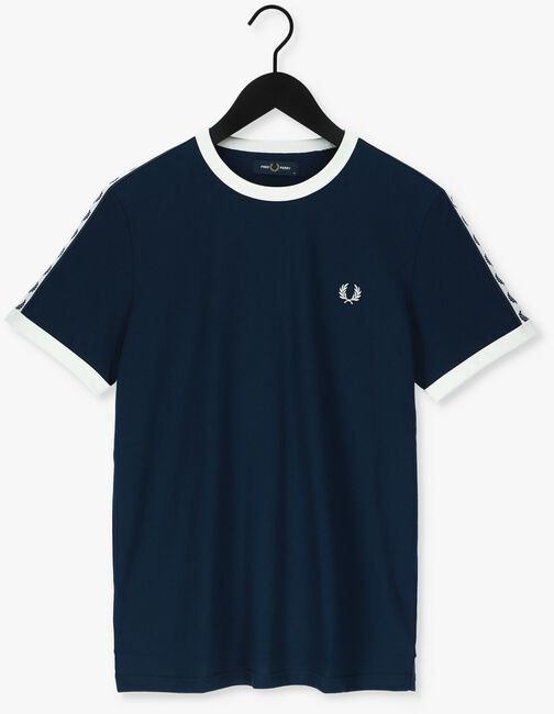 Donkerblauwe FRED PERRY T-shirt TAPED RINGER T-SHIRT - large
