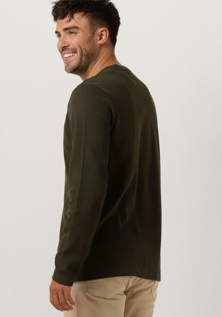 Donkergroene ANERKJENDT Longsleeves AKSILO L/S WAFFLE EMB LS - large