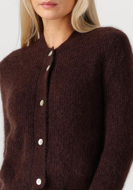 Bruine SECOND FEMALE Vest ANDREA KNIT RIB LS CARDIGAN - large