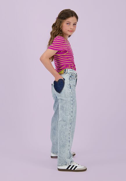 VINGINO Meisjes Jeans Cato Heart Lichtblauw