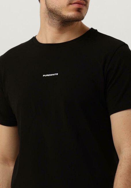 Zwarte PUREWHITE T-shirt TSHIRT WITH SMALL LOGO ON CHEST AND BIG BACK PRINT - large