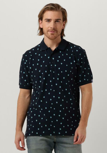 Donkerblauwe SCOTCH & SODA Polo MINI PALM PRINT POLO - large