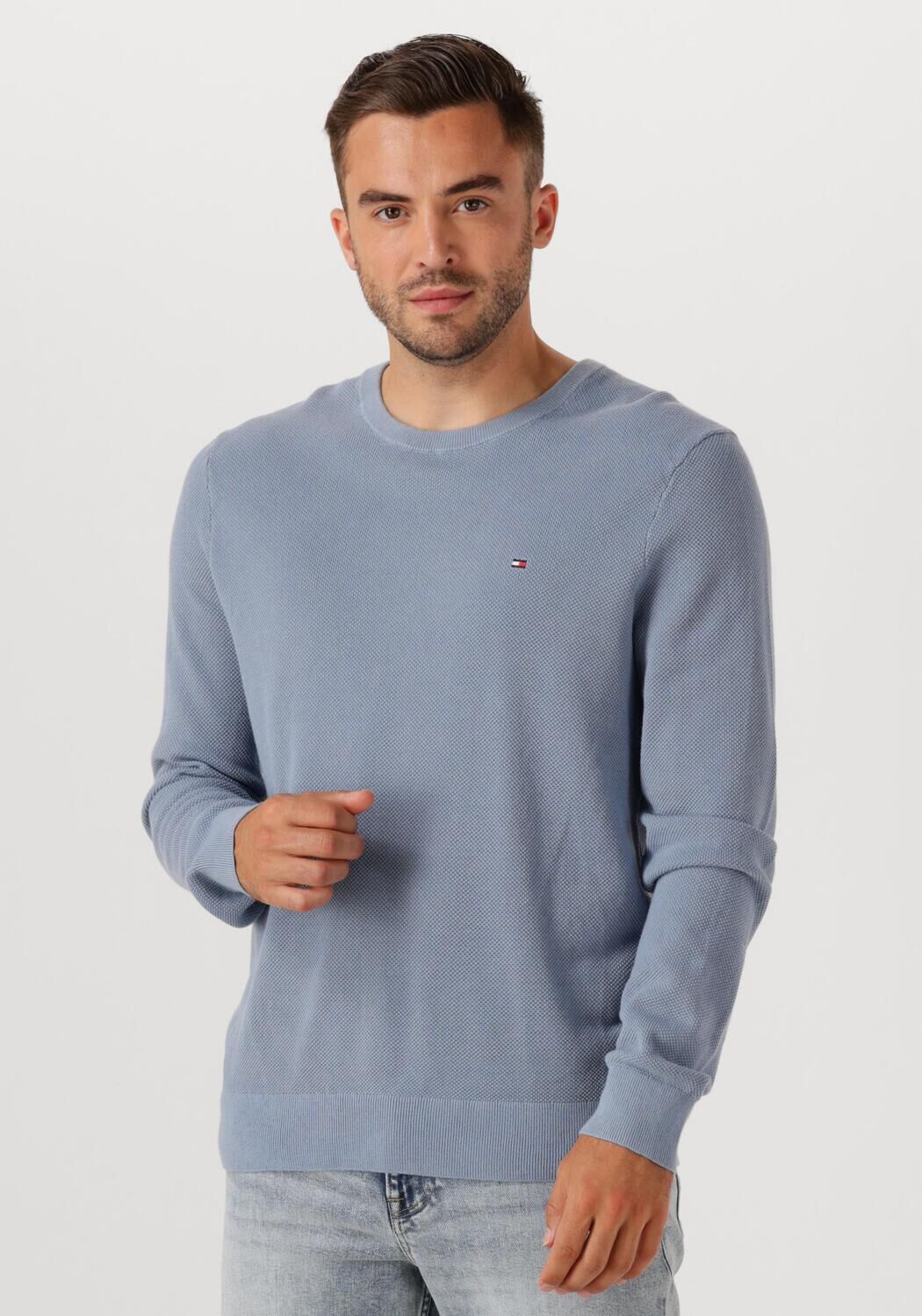 TOMMY HILFIGER Heren Truien & Vesten Essential Structure Crew Neck Lichtblauw