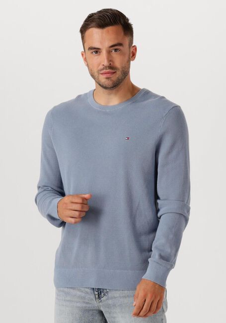 Lichtblauwe TOMMY HILFIGER Trui ESSENTIAL STRUCTURE CREW NECK - large