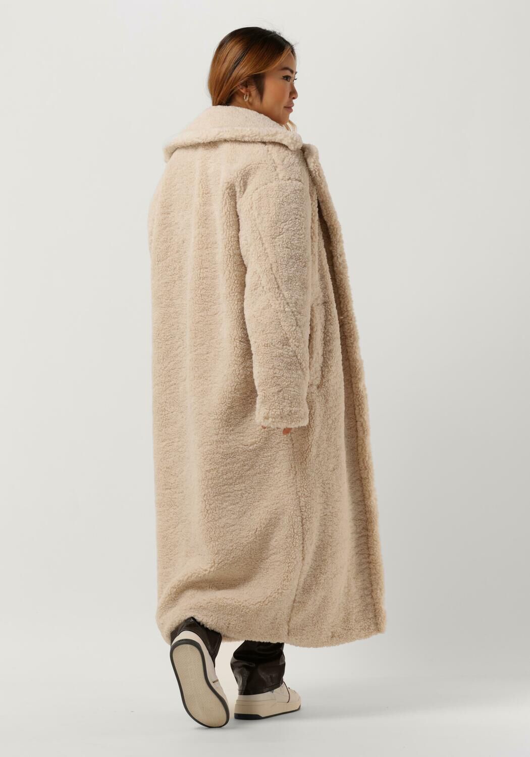 Beige long teddy coat on sale