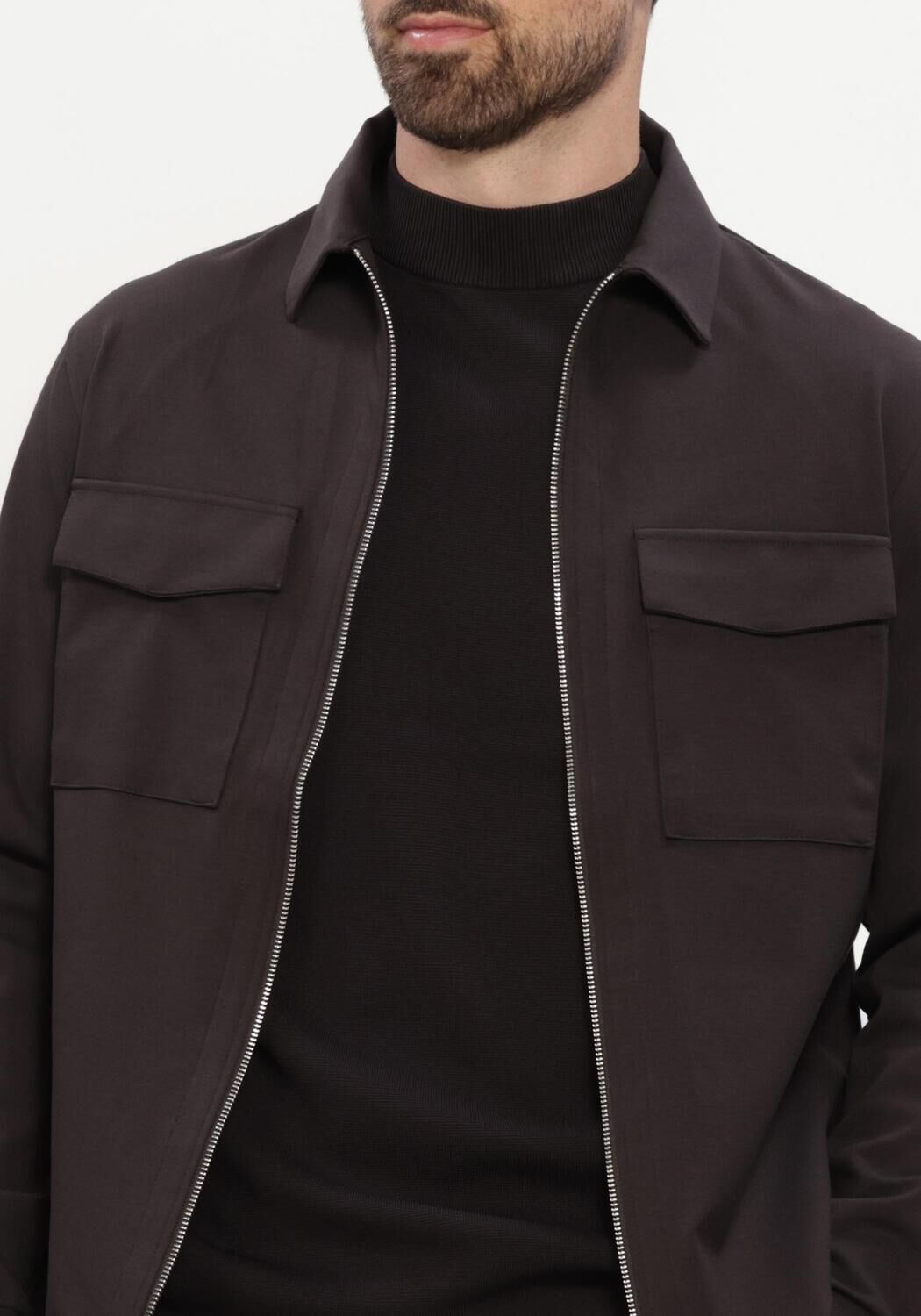 Bruine GENTI Overshirt OVERSHIRT RITS - large