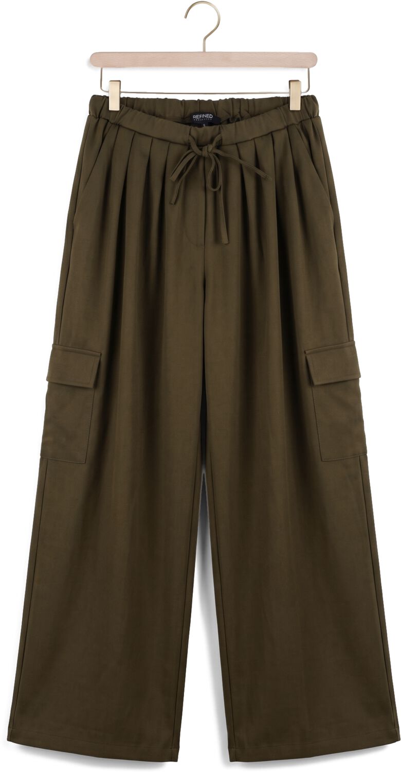 Refined Department Dames Broeken Ladies Woven Wide Leg Cargo Pants Mila - Khaki, foto 2