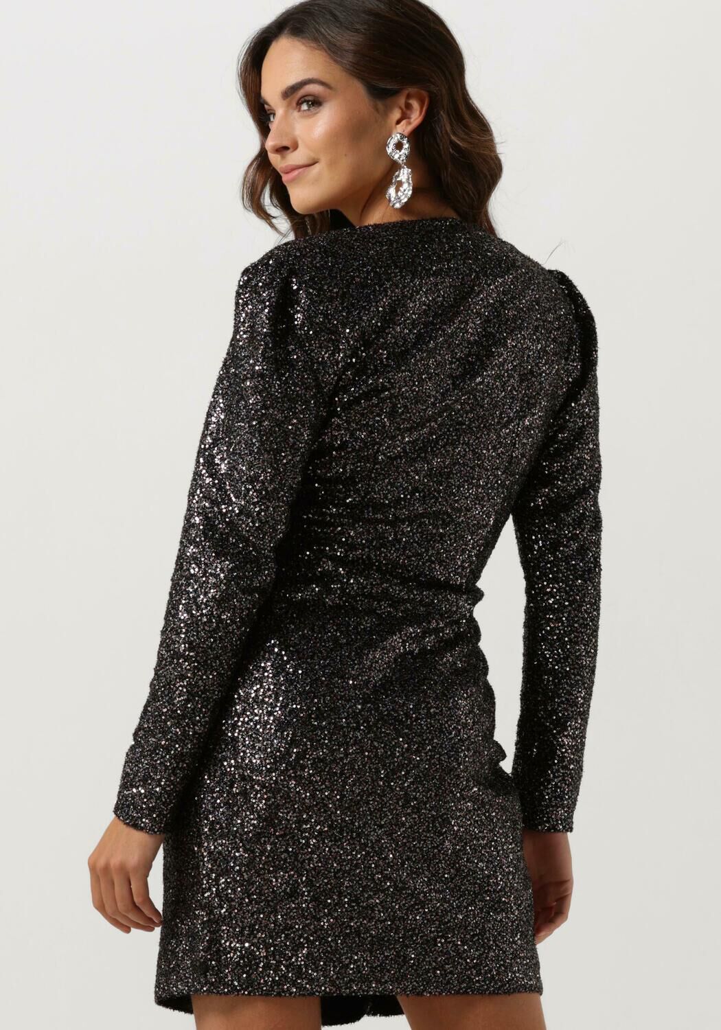 SCOTCH & SODA Dames Jurken Mini Dress In Mixed Sequins Zilver