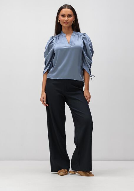 Blauwe NEO NOIR Blouses ALVIRA DRAPY SATIN BLOUS - large