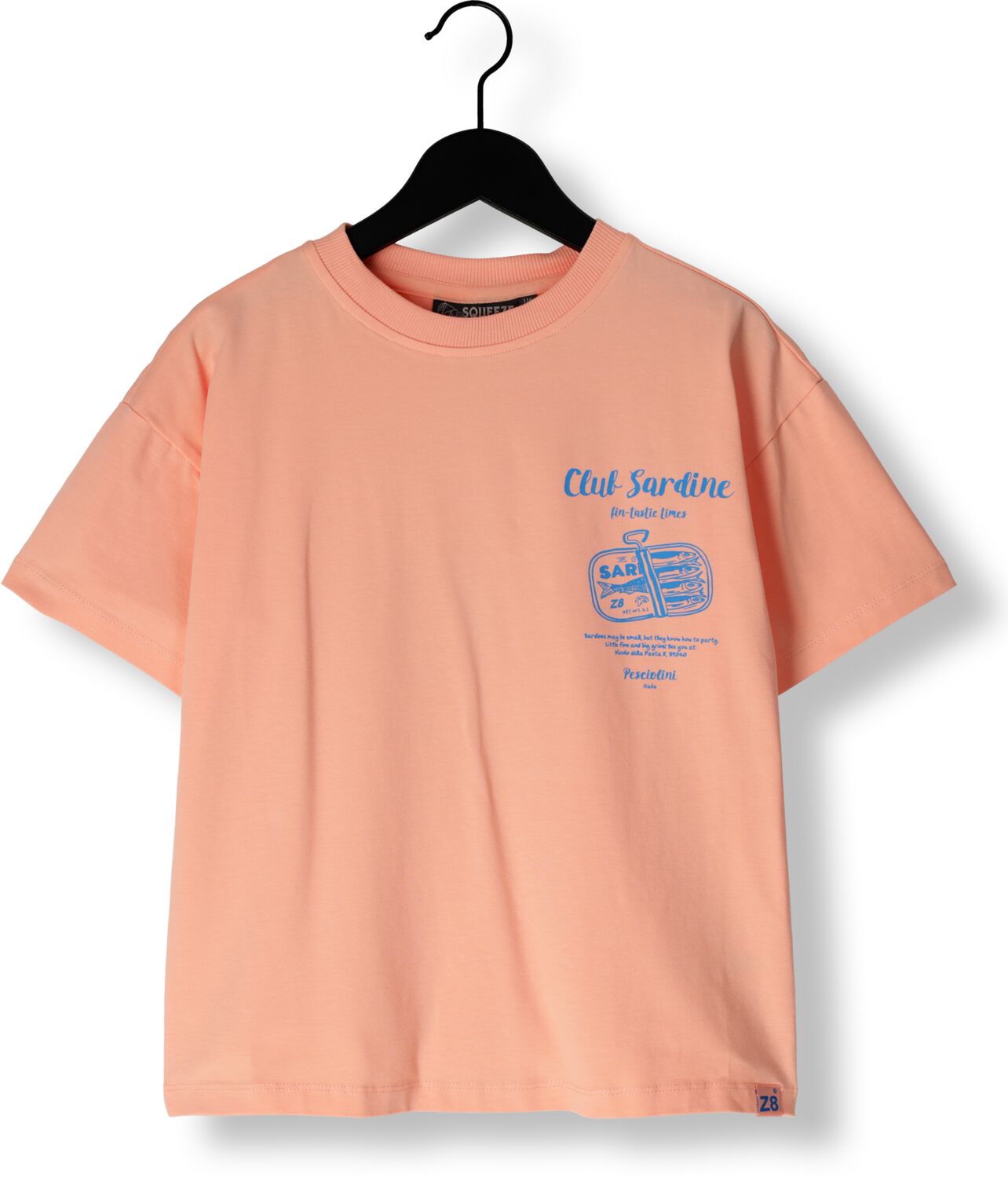 Z8 kids T-shirt Enrique met backprint lichtoranje