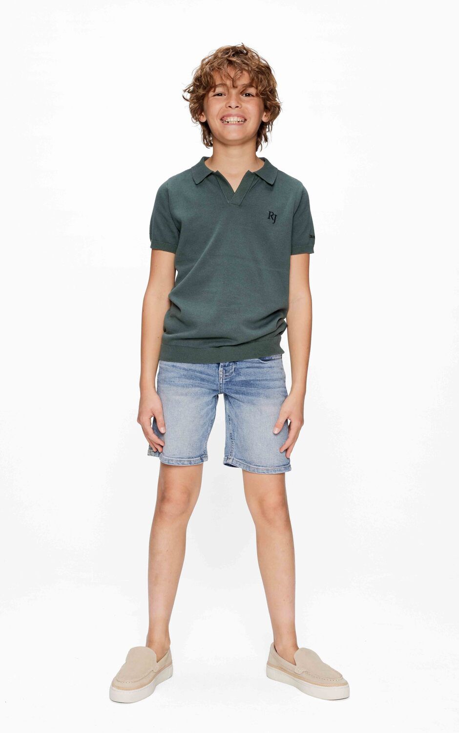 RETOUR Jongens Polo's & T-shirts Camiel Donkergroen