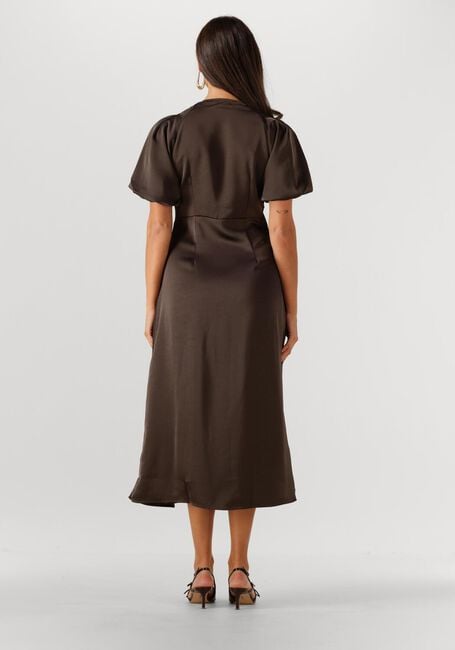 Bruine NEO NOIR Midi jurk ILLIANA HEAVY SATEEN DRESS - large