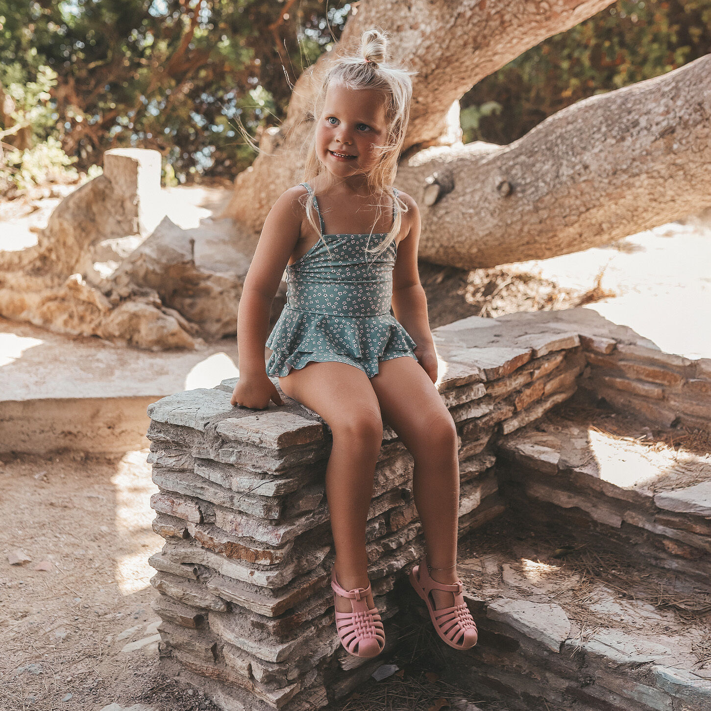 SALTED STORIES Meisjes Zwemkleding Daisies Swimsuit Groen