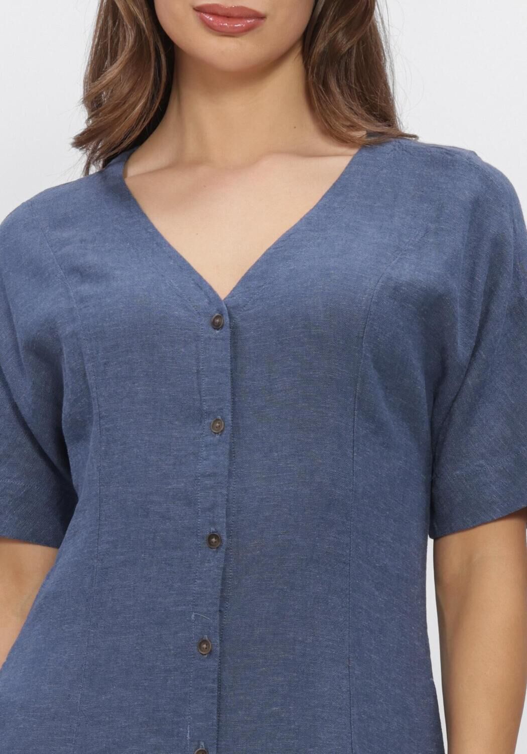 Blauwe MSCH COPENHAGEN Jurken MSCHVIANA GINIA 2/4 DRESS - large