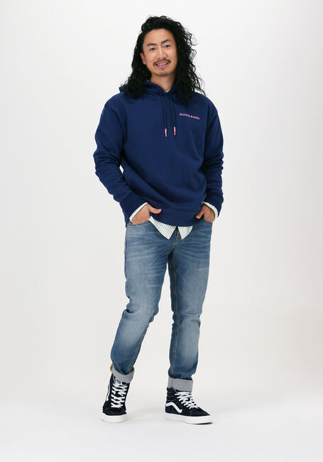 Donkerblauwe SCOTCH & SODA Sweater HOODED SWEATSHIRT IN ORGANIC C - large
