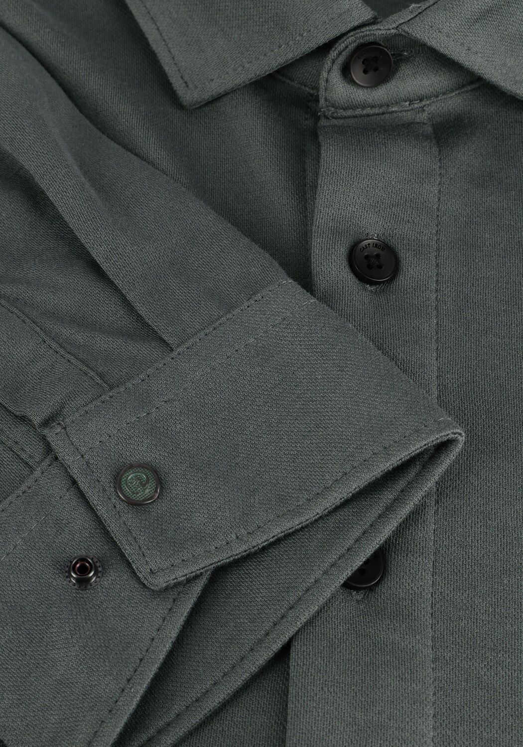 Groene CAST IRON Casual overhemd LONG SLEEVE SHIRT CF TEC TONE INTERLOCK JERSEY - large