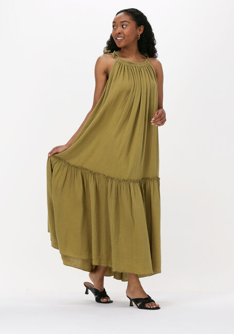 Olijf LEON & HARPER Maxi jurk RAIA TC202 PLAIN - large