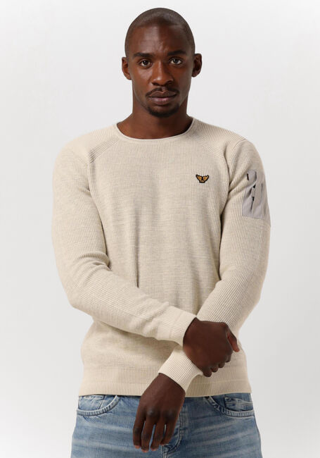 Gebroken wit PME LEGEND Trui LONG SLEEVE R-NECK COTTON RIB - large