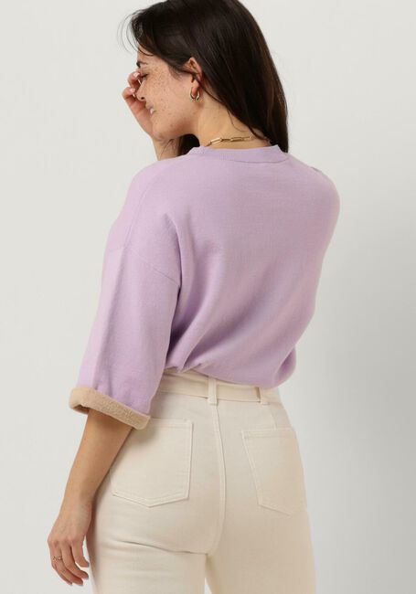 Paarse SUMMUM Trui SWEATER 3/4 SLEEVE DOUBLE FACE SUMMER COTTON KNIT - large