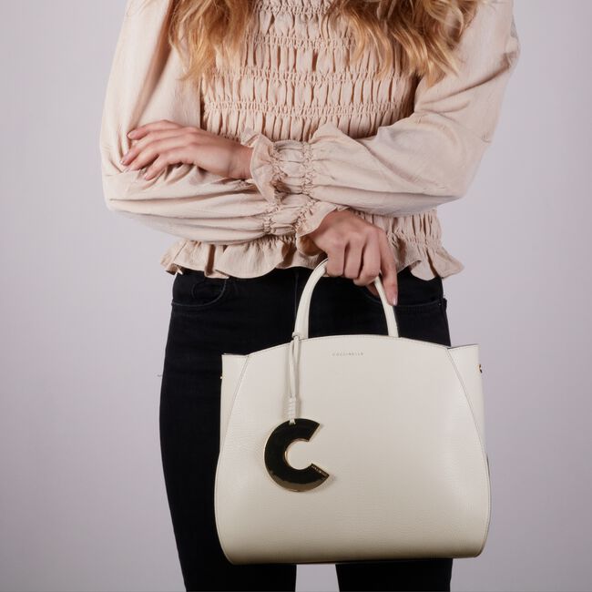 Witte COCCINELLE Handtas CONCRETE MEDIUM Witte COCCINELLE Handtas CONCRETE MEDIUM - large