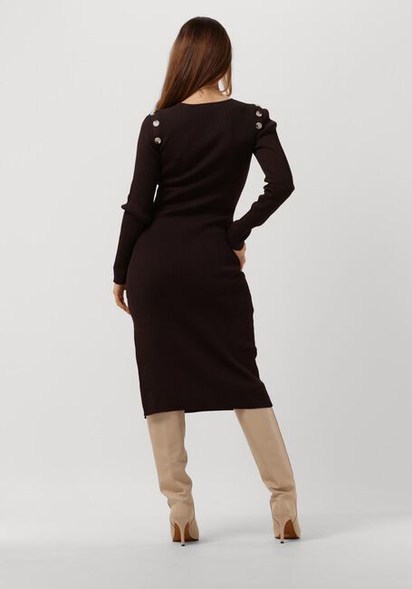 Bruine NOTES DU NORD Midi jurk FONDA KNITTED DRESS - large