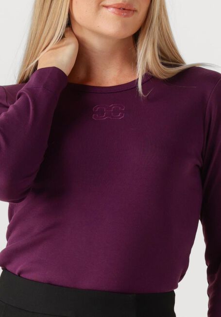 Paarse CO'COUTURE Top GRANNY EMBROIDERY TEE - large