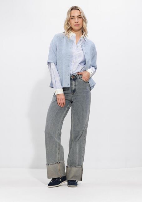 Lichtblauwe SELECTED WOMEN Trui SLFLULU 2/4 KNIT CARDIGAN - large