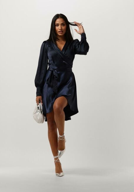 Donkerblauwe NOTRE-V Mini jurk SATIN DRESS  - large