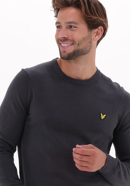 Grijze LYLE & SCOTT Trui COTTON MERINO CREW JUMPER - large