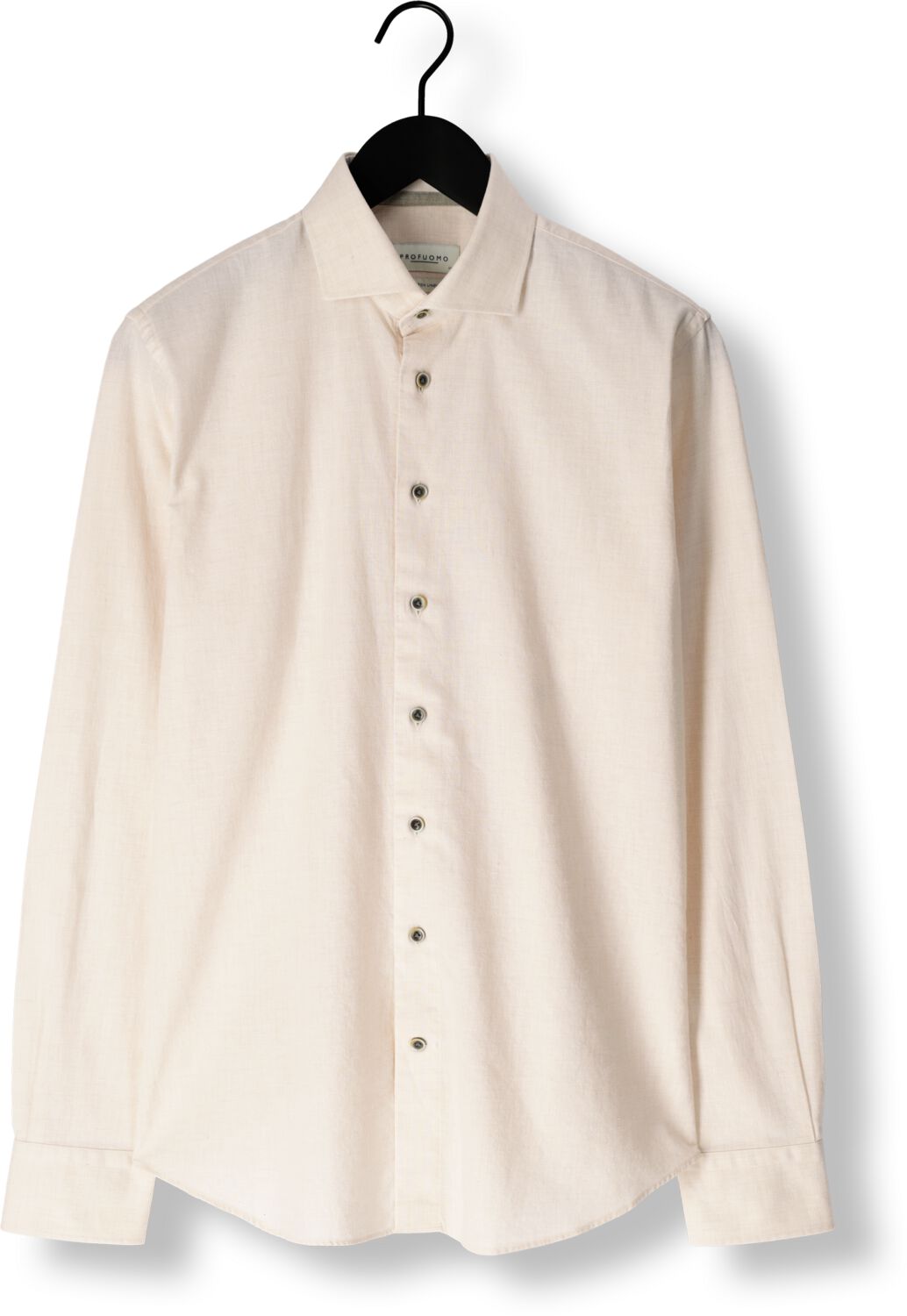 PROFUOMO Heren Overhemden Shirt X-cutaway Sc Sf Cotton Linen Ecru