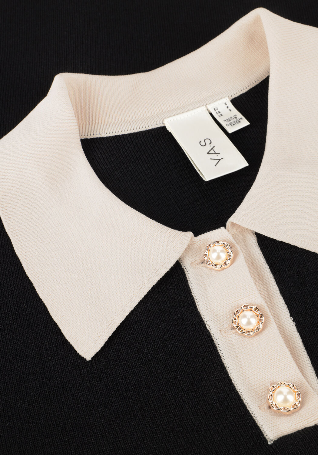 Zwarte Y.A.S. Top YASMILLE SS KNIT PULLOVER - large