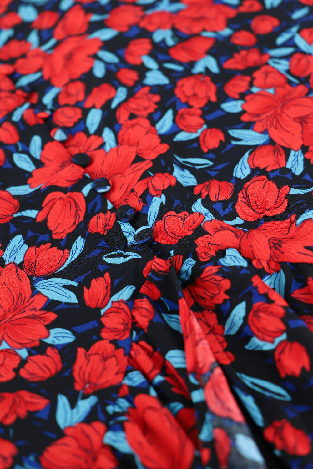 Multi COLOURFUL REBEL Midirok RIVE ROSES HIGH LOW SKIRT - large