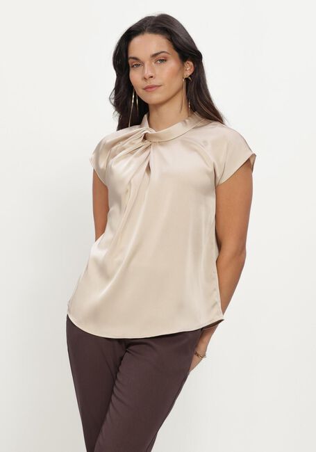 Beige NEO NOIR Blouses FLEUR DRAPY SATIN BLOUSE - large