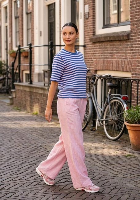 Multi POM AMSTERDAM T-shirt TSHIRT STRIPE BLUE PINK - large