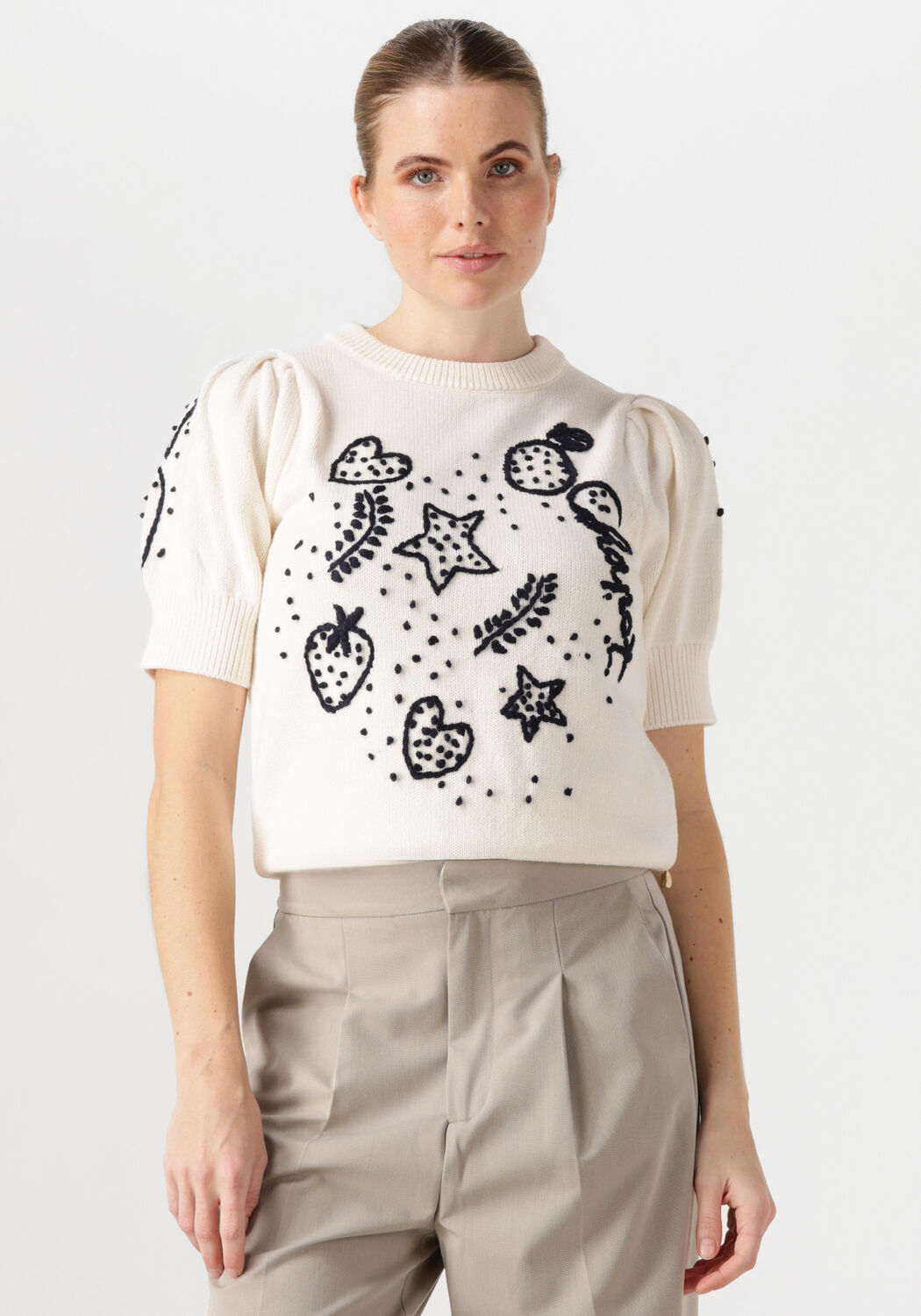 FABIENNE CHAPOT Dames Truien & Vesten Edo Short Sleeve Pullover Wit