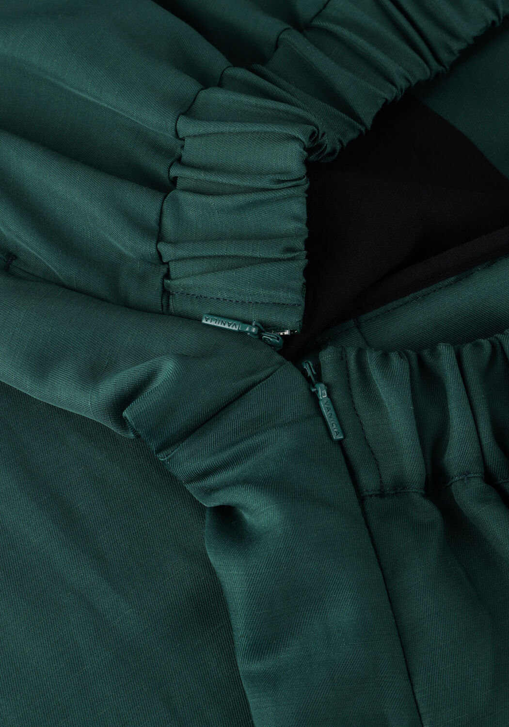 Groene VANILIA Maxi jurk LINNEN OPEN BACK DRESS - large