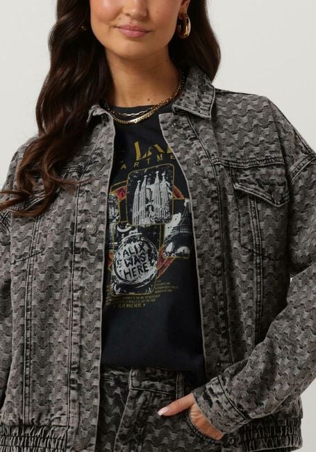 Donkergrijze ALIX THE LABEL Spijkerjas LADIES WOVEN FANCY DENIM JACKET - large