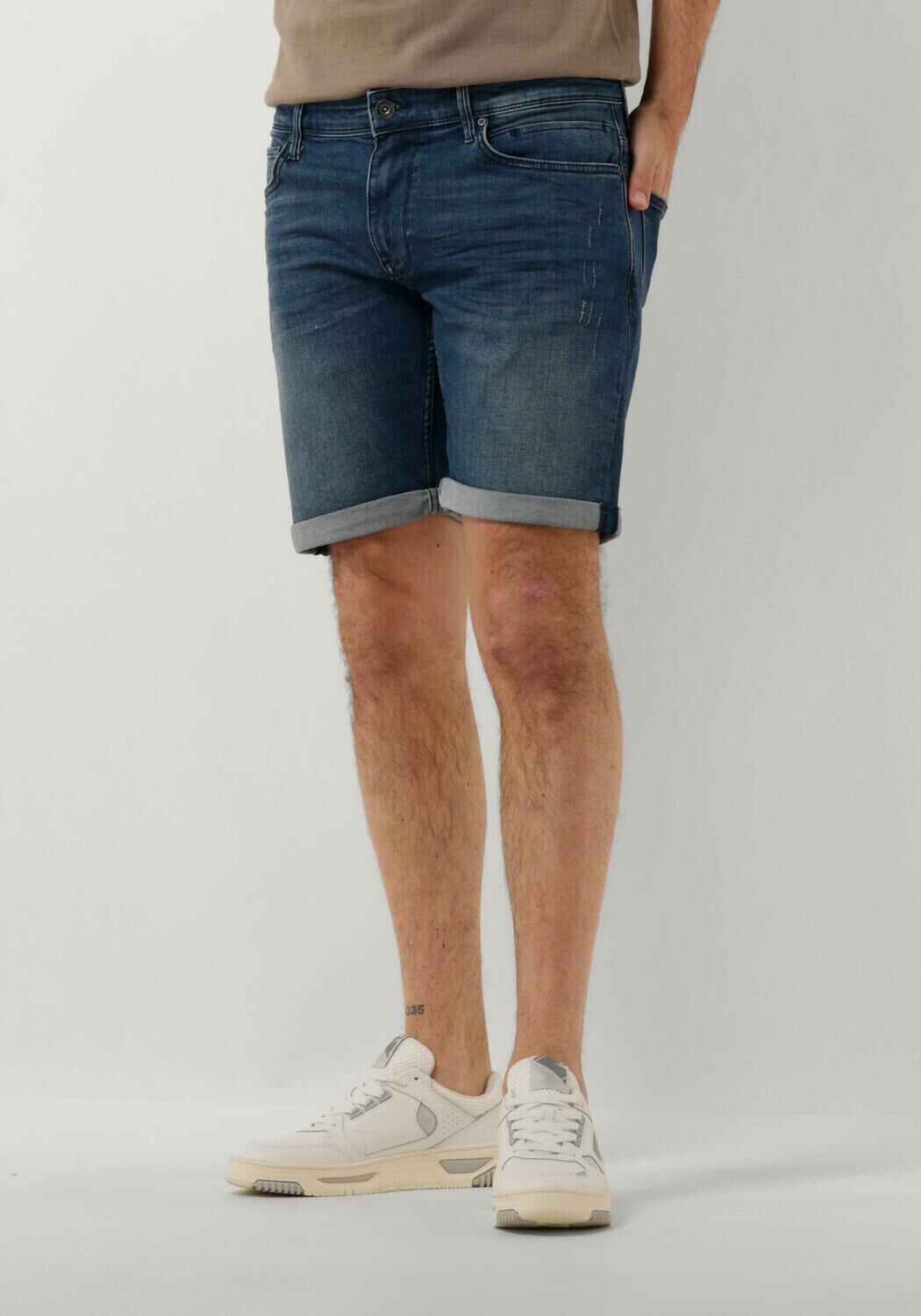 Pure Path Donkerblauwe Denim Shorts voor de Zomer Blue Heren