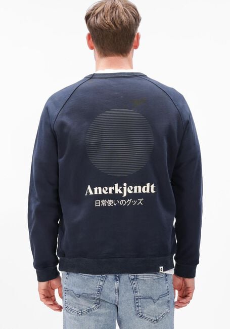 Donkerblauwe ANERKJENDT Sweater AKTIN JAPANESE SWEAT - large