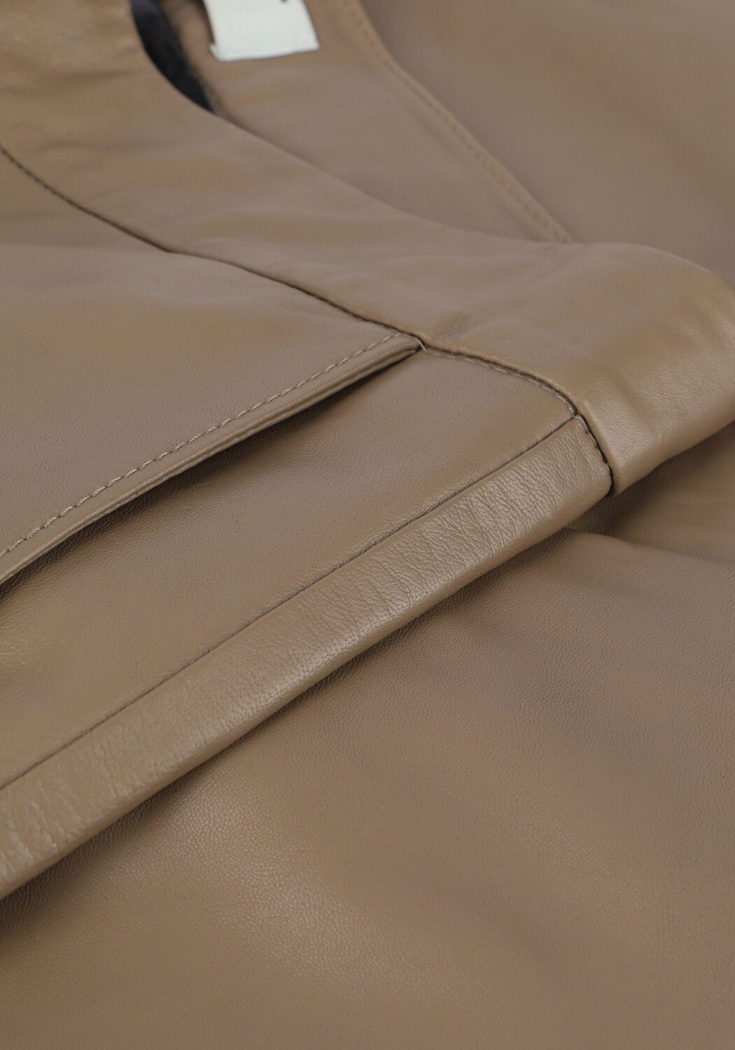 Taupe JUST FEMALE Pantalon ROXY LEATHER TROUSERS - large