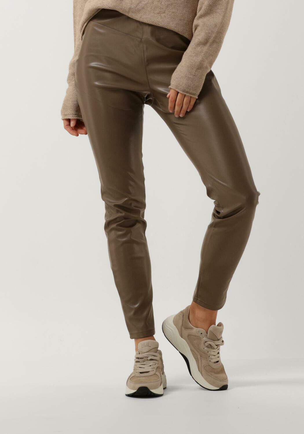 Bruine leatherlook legging online